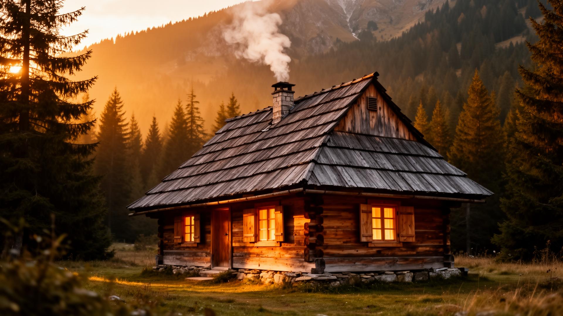 Cabană tradițională în Carpați
